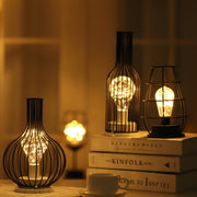 Retro Classic Iron Art LED Table Lamp Reading Lamp Night Light Bedroom Lamp Desk Lighting Home Decoration, Lampshade Style:Separate Jug