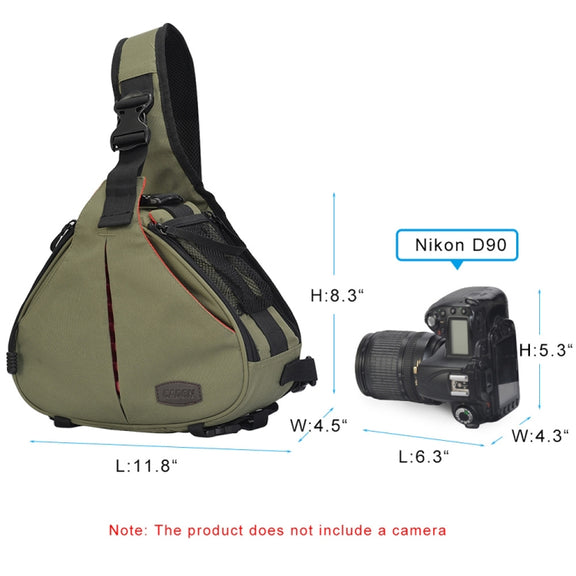 CADeN K1 DSLR Camera Shoulder Water-resistant Bag with Rain Cover(Army Green)