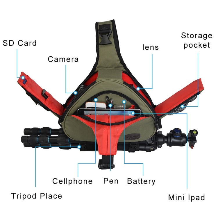 CADeN K1 DSLR Camera Shoulder Waterproof Bag with Rain Cover(Army Green) - free shipping - PMC Jewellery - Order now!