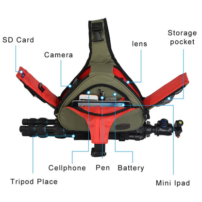CADeN K1 DSLR Camera Shoulder Waterproof Bag with Rain Cover(Army Green) - free shipping - PMC Jewellery - Order now!