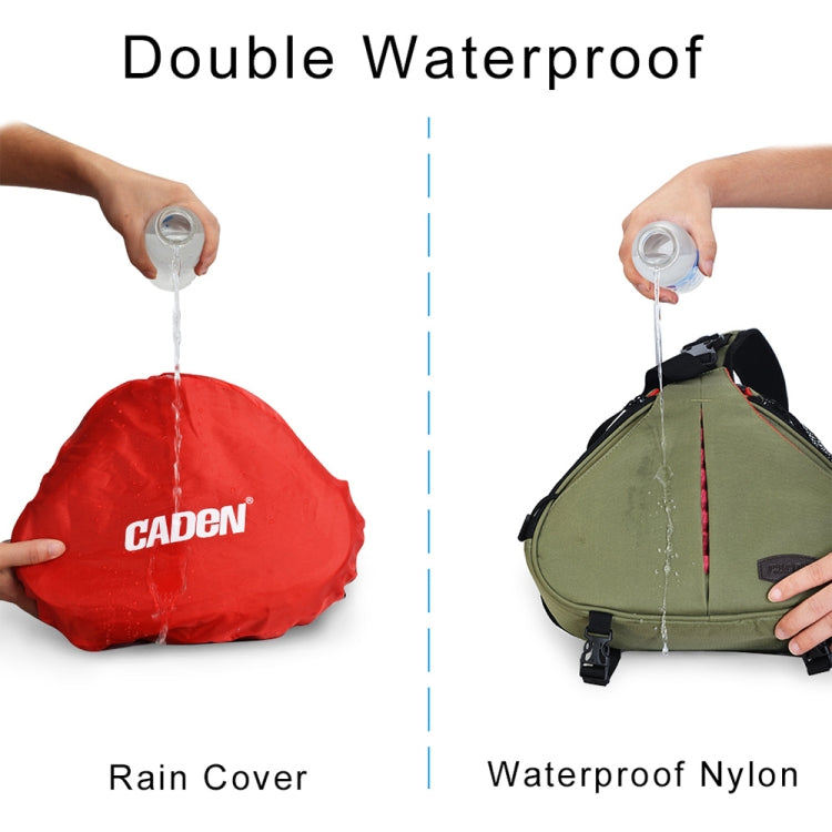 CADeN K1 DSLR Camera Shoulder Waterproof Bag with Rain Cover(Army Green) - free shipping - PMC Jewellery - Order now!