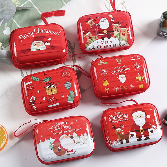 Christmas Cartoon Coin Purse Creative Square Storage Box Key Case(Type 4)