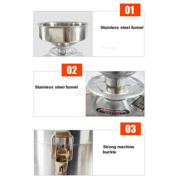 130/1800W Household Stainless Steel Refiner Large Capacity  Slurry Separation Fresh Grinding Soymilk Tofu Machine, CN Plug(Silver)