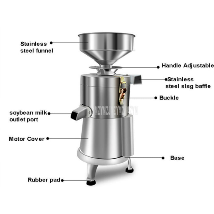 130/1800W Household Stainless Steel Refiner Large Capacity  Slurry Separation Fresh Grinding Soymilk Tofu Machine, CN Plug(Silver)