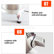 130/1800W Household Stainless Steel Refiner Large Capacity  Slurry Separation Fresh Grinding Soymilk Tofu Machine, CN Plug(Silver)