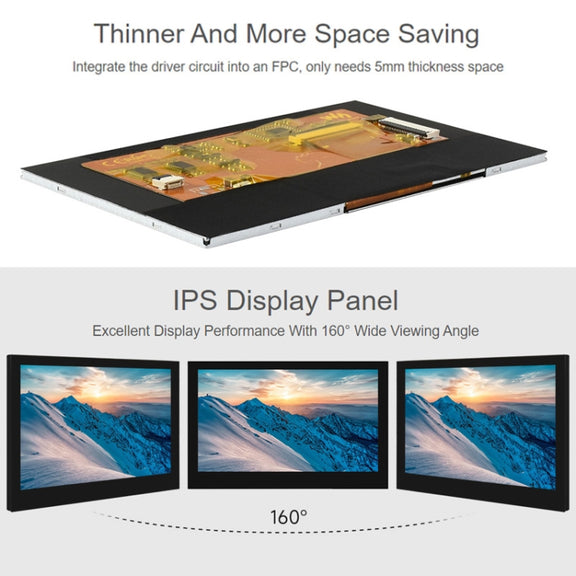 Waveshare 5 Inch DSI Display, 800 �� 480 Pixel, IPS Display Panel, Style:No Touch