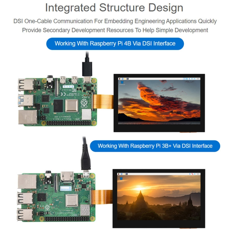 Waveshare 4.3 Inch DSI Display 800��480 Pixel IPS Display Panel, Style:Touch Display