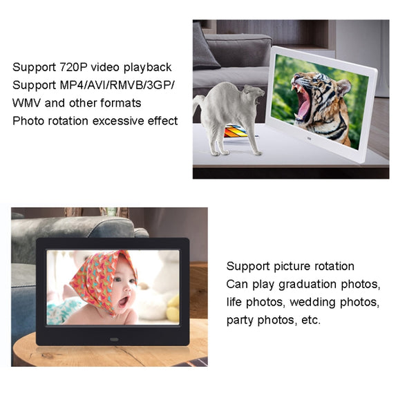 DPF-706-2.4G 7 inch Digital Photo Frame LED Wall Mounted Advertising Machine, Plug:EU Plug(White)