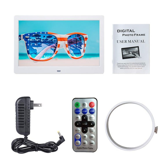 DPF-106 10.1 inch Digital Photo Frame LED Video Advertising Machine, Plug:EU Plug(White)