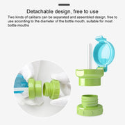 Children Portable Bottled Drinks Anti-overflow Anti-squash Replacement Straw Cap(Green)
