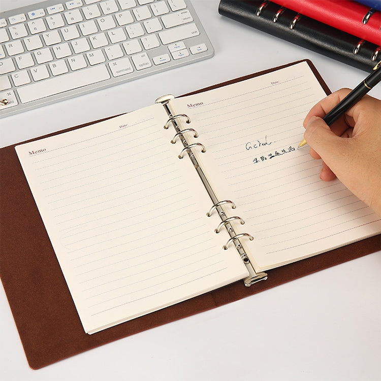 Business Notepad Loose Leaf Replaceable Inner Notebook Thickened Diary Book, Color:A5 Black