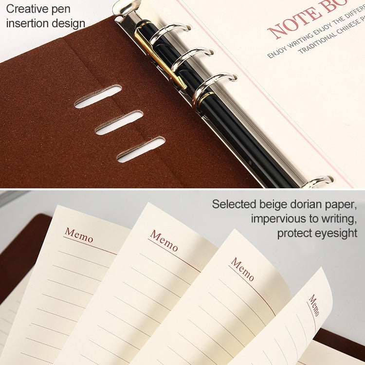 Business Notepad Loose Leaf Replaceable Inner Notebook Thickened Diary Book, Color:A5 Red - free shipping - PMc TechLife - Order now!