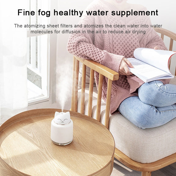 Light Pet Humidifier USB Night Light Home Bedside Lamp Sleep Mute Energy-saving Lamp(Pink Rabbit)