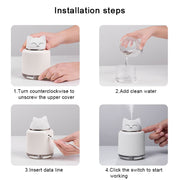 Light Pet Humidifier USB Night Light Home Bedside Lamp Sleep Mute Energy-saving Lamp(Yellow Bear)