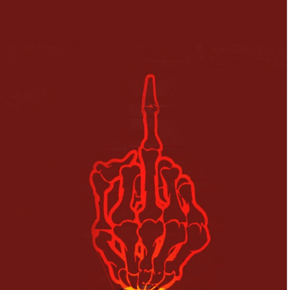 10 PCS Anti-High Beam Car Sticker Middle Finger Despise Reflective Car Sticker Bones Motorcycle Sticker(Red)