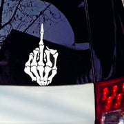 10 PCS Anti-High Beam Car Sticker Middle Finger Despise Reflective Car Sticker Bones Motorcycle Sticker(Yellow)