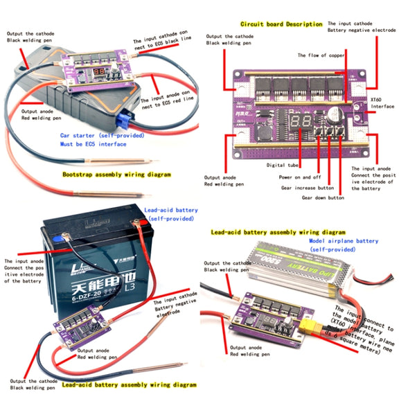Model Airplane Battery Version 12V Digital Display DIY Battery Spot Welding Machine Pen Control, Style:10 Square Pen With Case