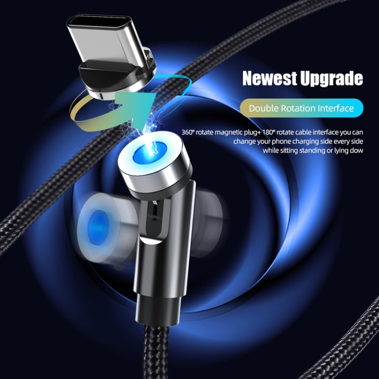 CC56 8 Pin + Type-C/USB-C + Micro USB Magnetic Interface Dust Plug Rotating Data Charging Cable, Cbale Length: 2m(Black) - free shipping - PMC Jewellery - Order now!