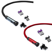 CC57 8 Pin + Type-C/USB-C + Micro USB Magnetic Interface Rotating Fast Charging Data Cable, Cbale Length: 1m(Black)