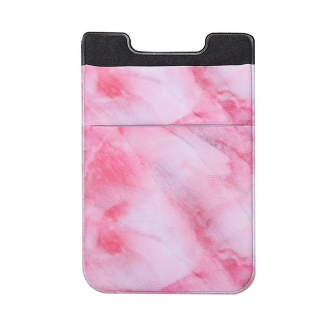 Marble Pattern Road Stretch Phone Back Plastic Card Holder Sticky Phone Clip(Red)