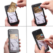 Marble Pattern Road Stretch Phone Back Plastic Card Holder Sticky Phone Clip(Pink)