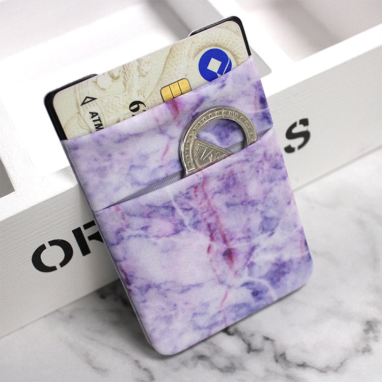 Marble Pattern Road Stretch Phone Back Plastic Card Holder Sticky Phone Clip(Black)
