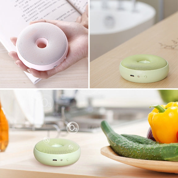 Portable Donut Electric Air Purifier Home Car Anion Ozone Deodorizer(Green)