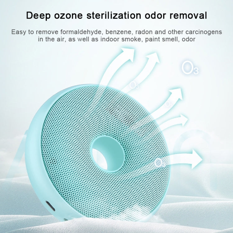 Portable Donut Electric Air Purifier Home Car Anion Ozone Deodorizer(Green)