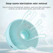Portable Donut Electric Air Purifier Home Car Anion Ozone Deodorizer(Blue)