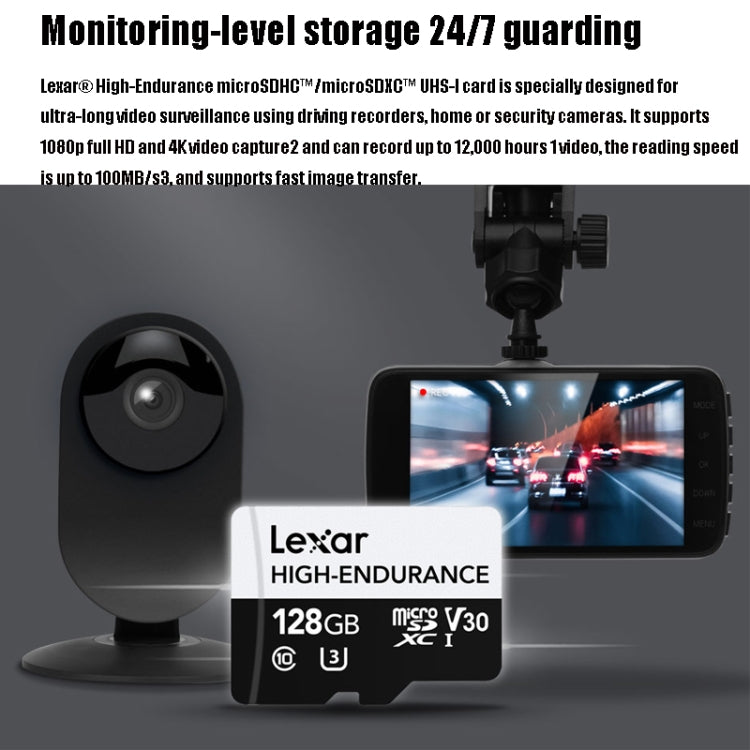 Lexar MicroSDHC 128GB High-endurance Driving Recorder Video Surveillance Camera TF Memory Card Video Card - free shipping - PMC Jewellery - Order now!
