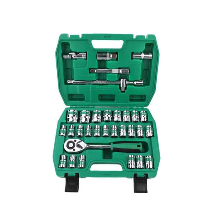 TUOSEN 32 In 1 Sleeve Combination Tool Auto Repair Tool Casing Wrench Set, Style:Green Belt - Hand Tool Sets by PMC TechLife | Online Shopping South Africa | PMC TechLife | Buy Now Pay Later Mobicred