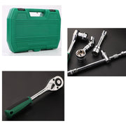 TUOSEN 32 In 1 Sleeve Combination Tool Auto Repair Tool Casing Wrench Set, Style:Green Belt