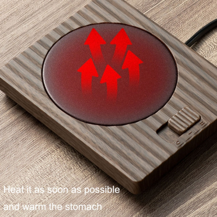 Home USB Constant Temperature Cup Mat Heat Thermos Coaster, Style:Without Adapter(Vintage Brown)