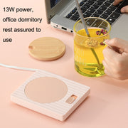 Home USB Constant Temperature Cup Mat Heat Thermos Coaster, Style:Without Adapter(Vintage Brown)