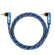 EMK Dual 90-Degree Male To Male Nylon Braided Audio Cable, Cable Length:1m(Blue) - free shipping - PMC TechLife - Order now!