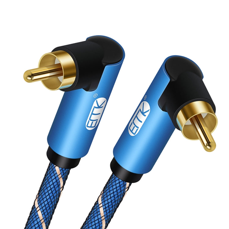 EMK Dual 90-Degree Male To Male Nylon Braided Audio Cable, Cable Length:1m(Blue) - free shipping - PMC Jewellery - Order now!