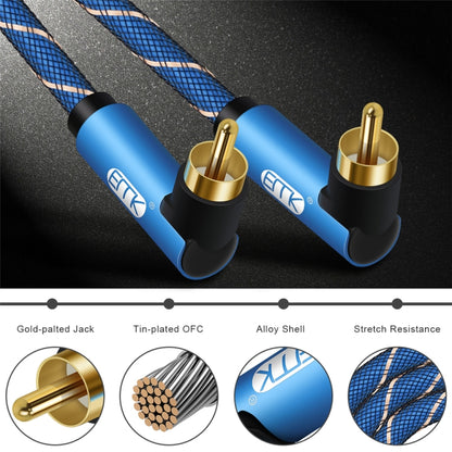EMK Dual 90-Degree Male To Male Nylon Braided Audio Cable, Cable Length:1m(Blue) - free shipping - PMC Jewellery - Order now!