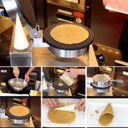 Electric Waffle Maker Egg Roll Maker DIY Ice Cream Cone Machine Crispy Omelet Machine, Plug Type:UK Plug