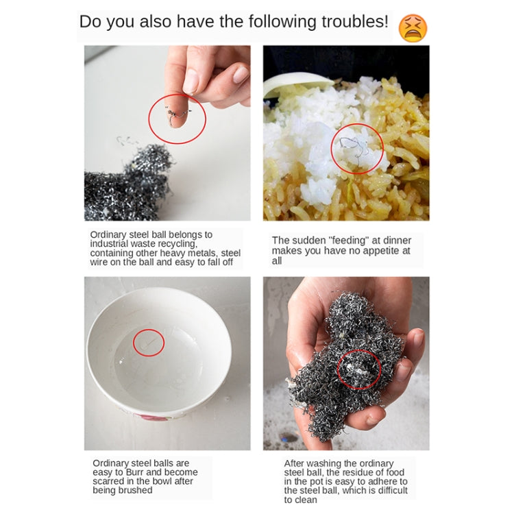 Stainless Steel Square Cast Iron Cleaner Pot Brush Scrubber Home Cookware Kitchen Cleaning Tool, Size:4��4inch - Cleaning Tools by PMC TechLife | Online Shopping South Africa | PMC TechLife