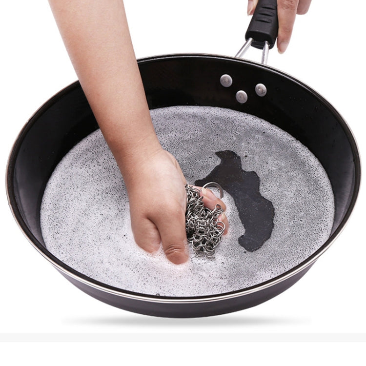 Stainless Steel Square Cast Iron Cleaner Pot Brush Scrubber Home Cookware Kitchen Cleaning Tool, Size:4��4inch - Cleaning Tools by PMC TechLife | Online Shopping South Africa | PMC TechLife