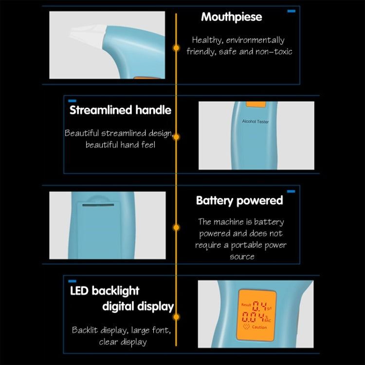 Keweis Portable Blowing Alcohol Tester( KWS-712T Blue) - Breath Alcohol Tester by PMC TechLife | Online Shopping South Africa | PMC TechLife | Buy Now Pay Later Mobicred