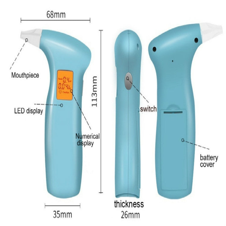 Kewesi Portable Blowing Alcohol Tester(KWS-712T Black) - Breath Alcohol Tester by PMC Jewellery | Online Shopping South Africa | PMC Jewellery | Buy Now Pay Later Mobicred