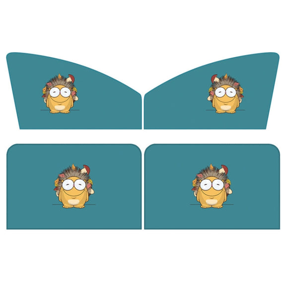 4 PCS / Set Car Window Magnet Sunshade Curtain Heat Insulation Sun Block(Hedgehog)