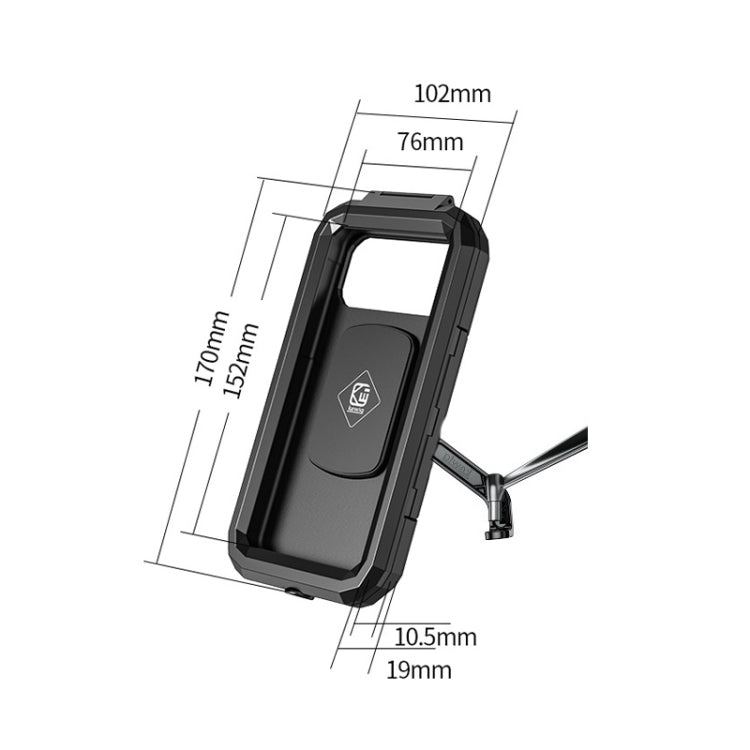 Kewig Bicycle Motorcycle Rearview Mirror Waterproof Box Touch Screen Phone Holder(Small) - Holders by Kewig | Online Shopping South Africa | PMC TechLife | Buy Now Pay Later Mobicred