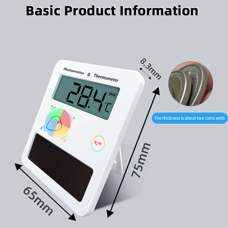 Pcsensor Fish Tank Indoor Solar Cell-free LCD High-precision Light Energy Thermometer - free shipping - PMC Jewellery - Order now!