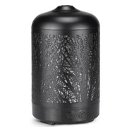 Metal Tree Air Humidifier Essential Oil Diffuser Mist Maker Colorful LED Lamp Diffuser Aromatherapy Air Purifier, EU Plug(Black)