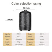 Metal Tree Air Humidifier Essential Oil Diffuser Mist Maker Colorful LED Lamp Diffuser Aromatherapy Air Purifier, EU Plug(Black)