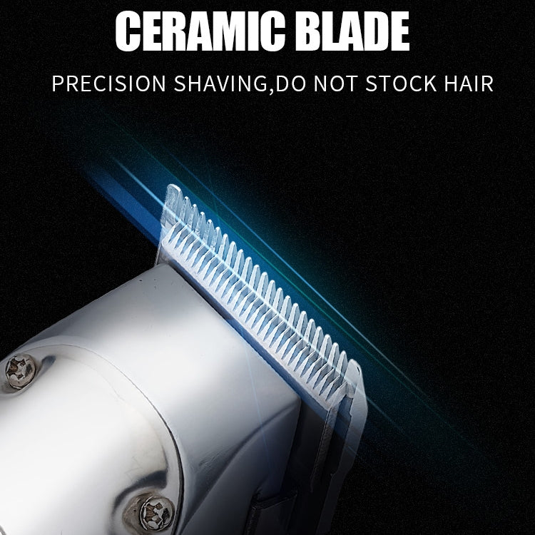 Retro Oil Head Electric Pusher Strong Power Electric Fader LCD Digital Display Rechargeable Hair Clipper(EU Plug)