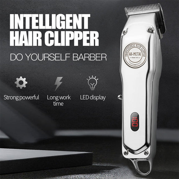 Retro Oil Head Electric Pusher Strong Power Electric Fader LCD Digital Display Rechargeable Hair Clipper(EU Plug)