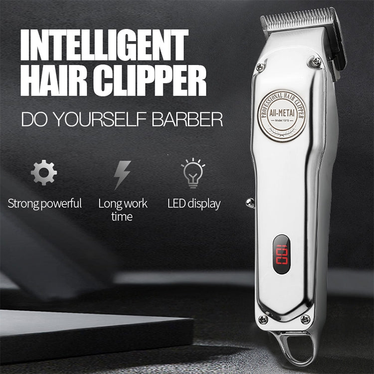 Retro Oil Head Electric Pusher Strong Power Electric Fader LCD Digital Display Rechargeable Hair Clipper(EU Plug)